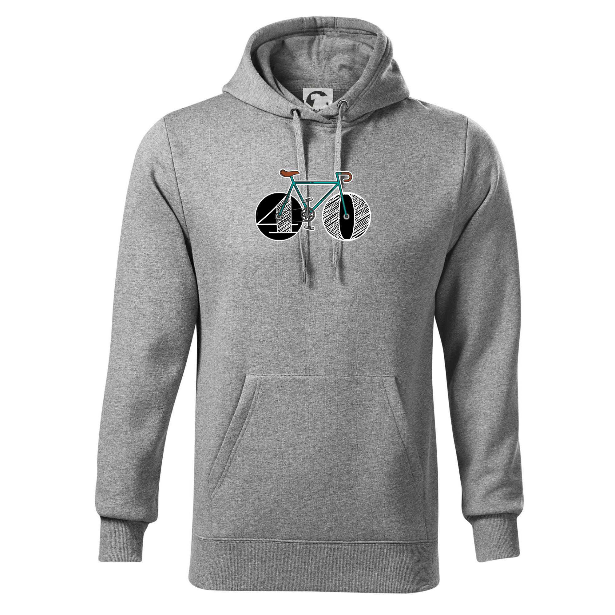 Narozeniny 40 let na kole - Mikina pánská Cape s kapucí - 4XL ( Tmavě šedý melír )