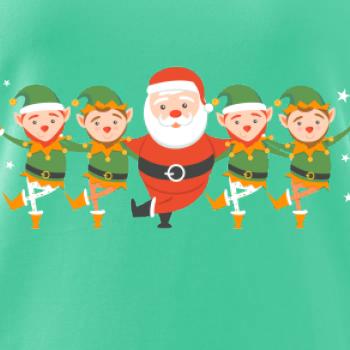 Tancující Santa a čtyři skřítci