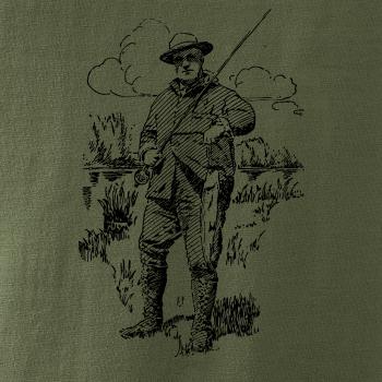 Kreslený rybář s úlovkem