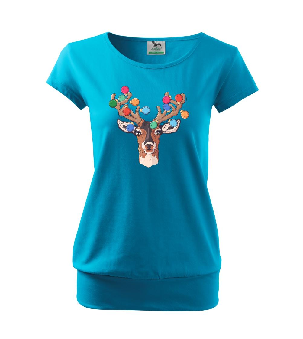 Vánoční jelen - Volné triko city