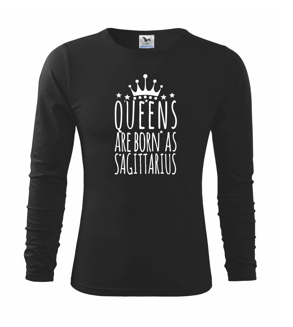 Queens are born as Sagittarius - Střelec - Triko dětské Long Sleeve