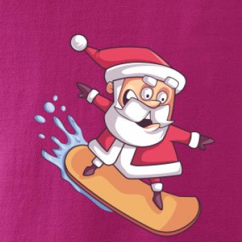 Santa jezdící na snowboardu