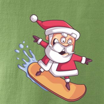 Santa jezdící na snowboardu