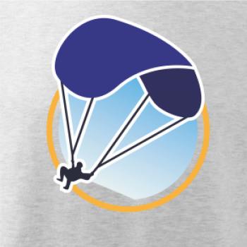 Paragliding modrý padák v kolečku