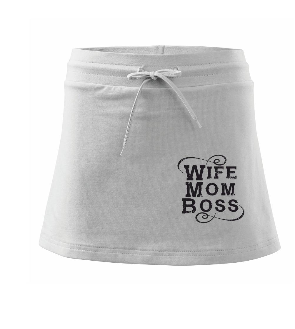 Wife mom boss - Sportovní sukně - two in one