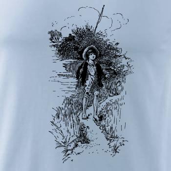 Kreslený kluk s prutem