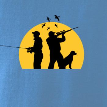 Lovec při západu slunce