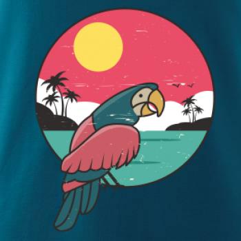 Papoušek v kruhu u moře