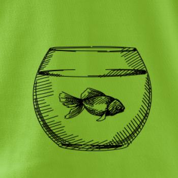 Tužkou kreslená rybička v akváriu