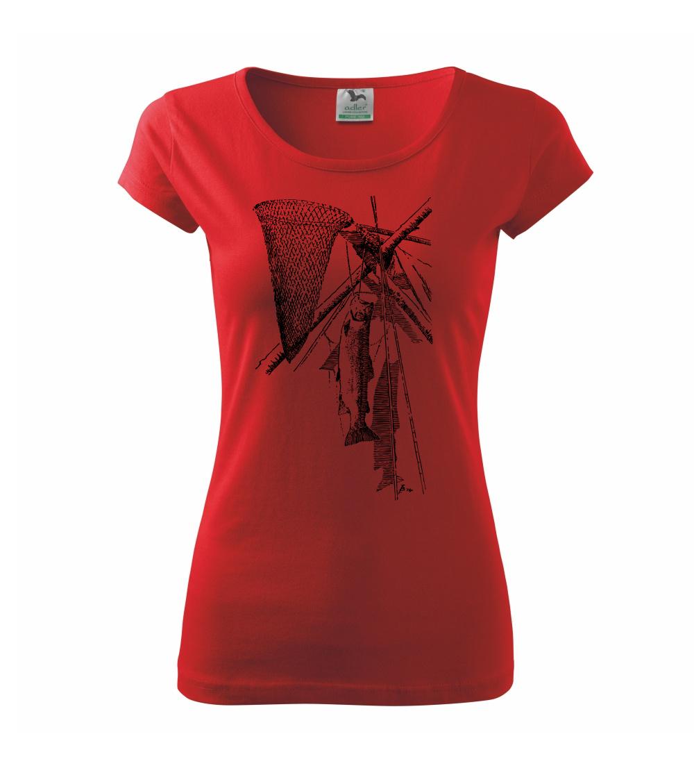 Kreslený podběrák a chycená ryba