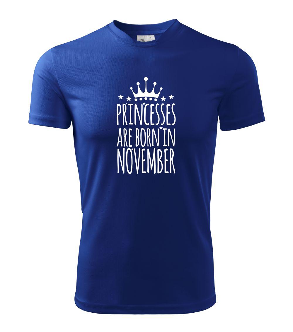 Princesses are born in November - Dětské triko Fantasy sportovní (dresovina)