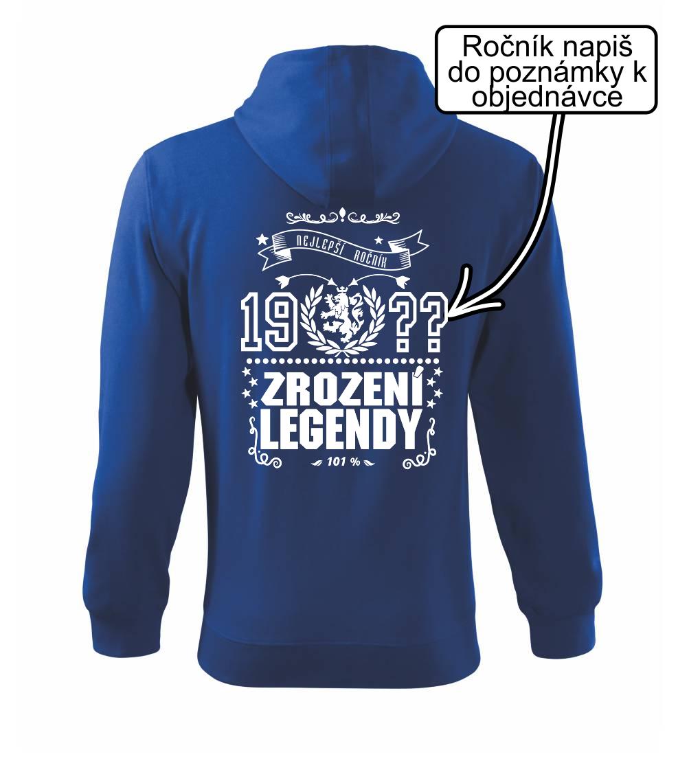 Zrození legendy - český lev - Mikina s kapucí na zip trendy zipper