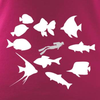 Potápeč ryby čtverec