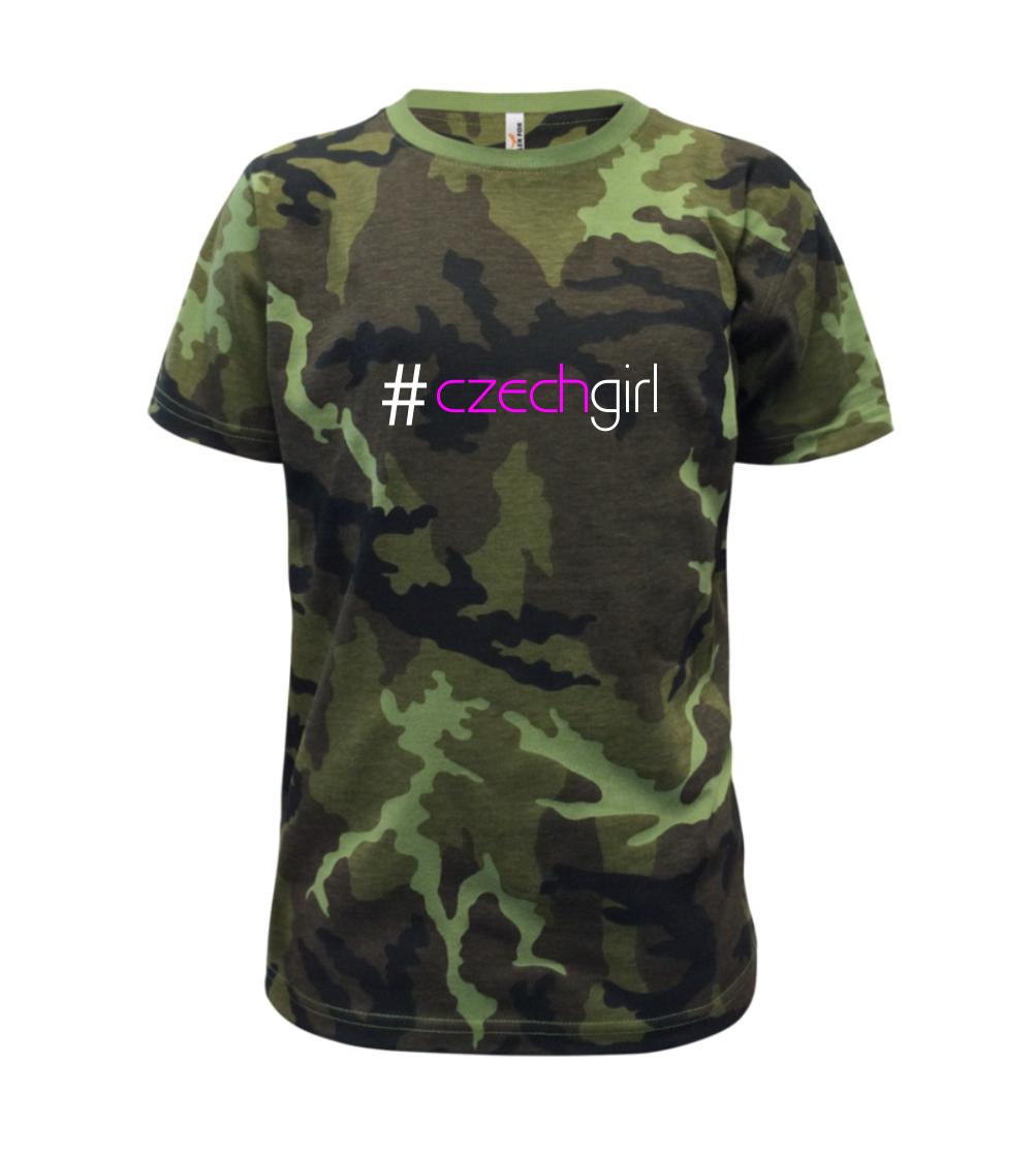 Hashtag czechgirl - Dětské maskáčové triko