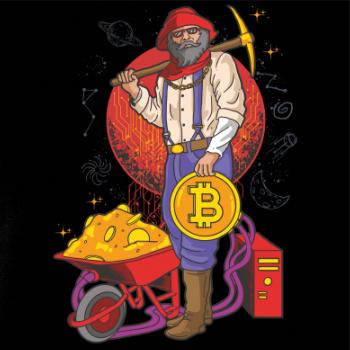 Horník těží bitcoiny Horník těží bitcoiny