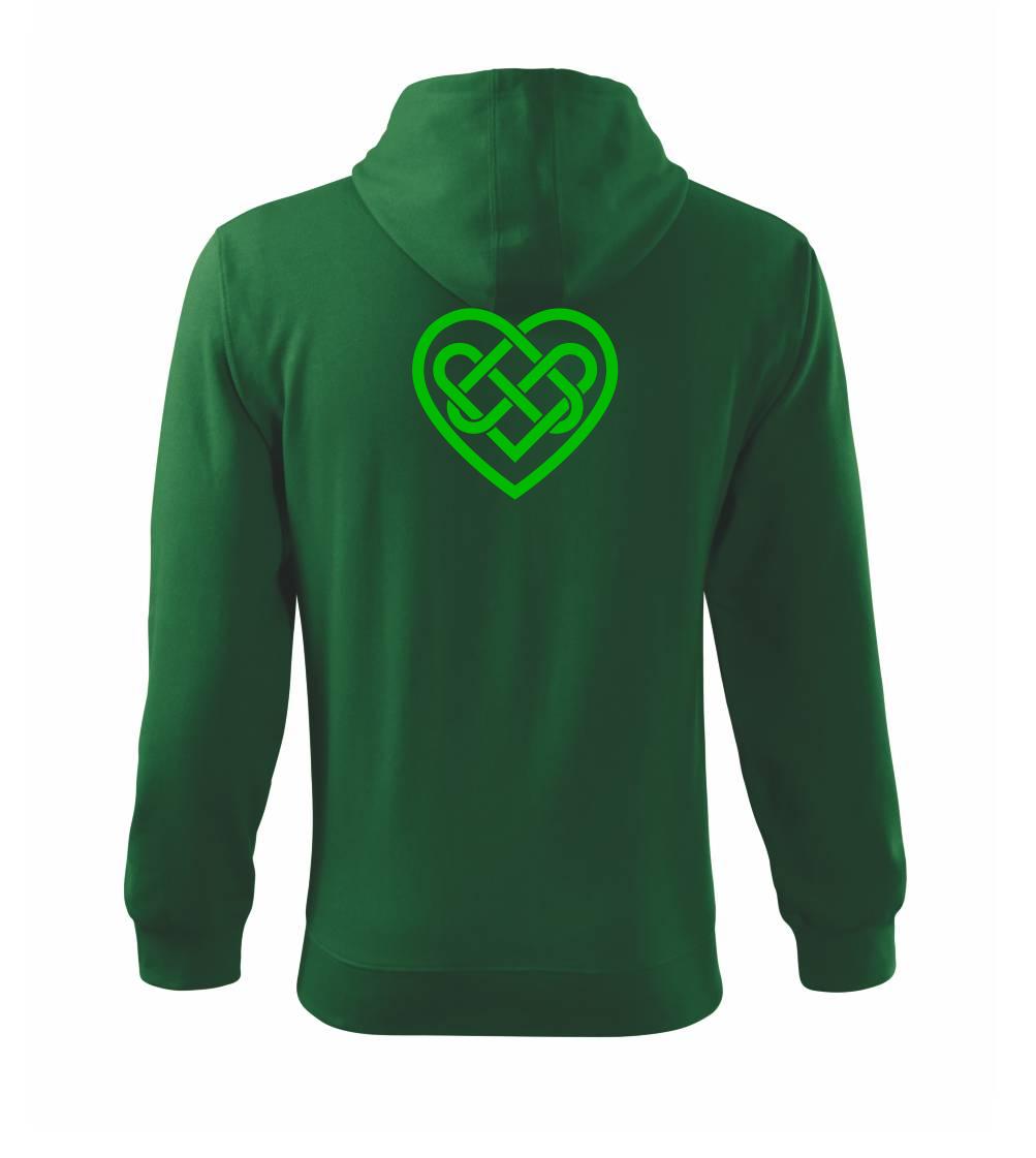 Keltský uzel srdce - Mikina s kapucí na zip trendy zipper