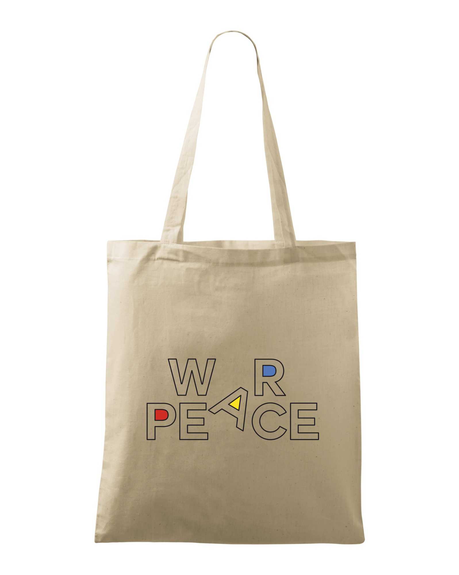 War, peace - barevný nápis - Taška malá