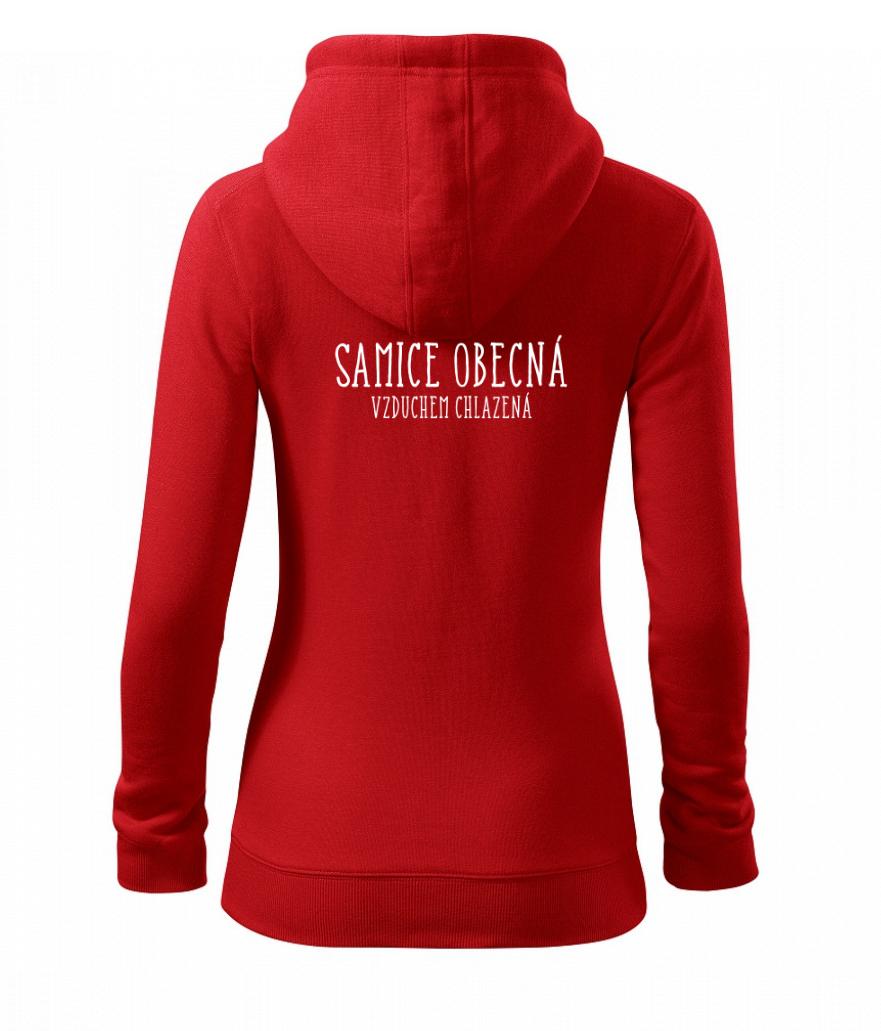 Samice obecná - Dámská mikina trendy zipper s kapucí