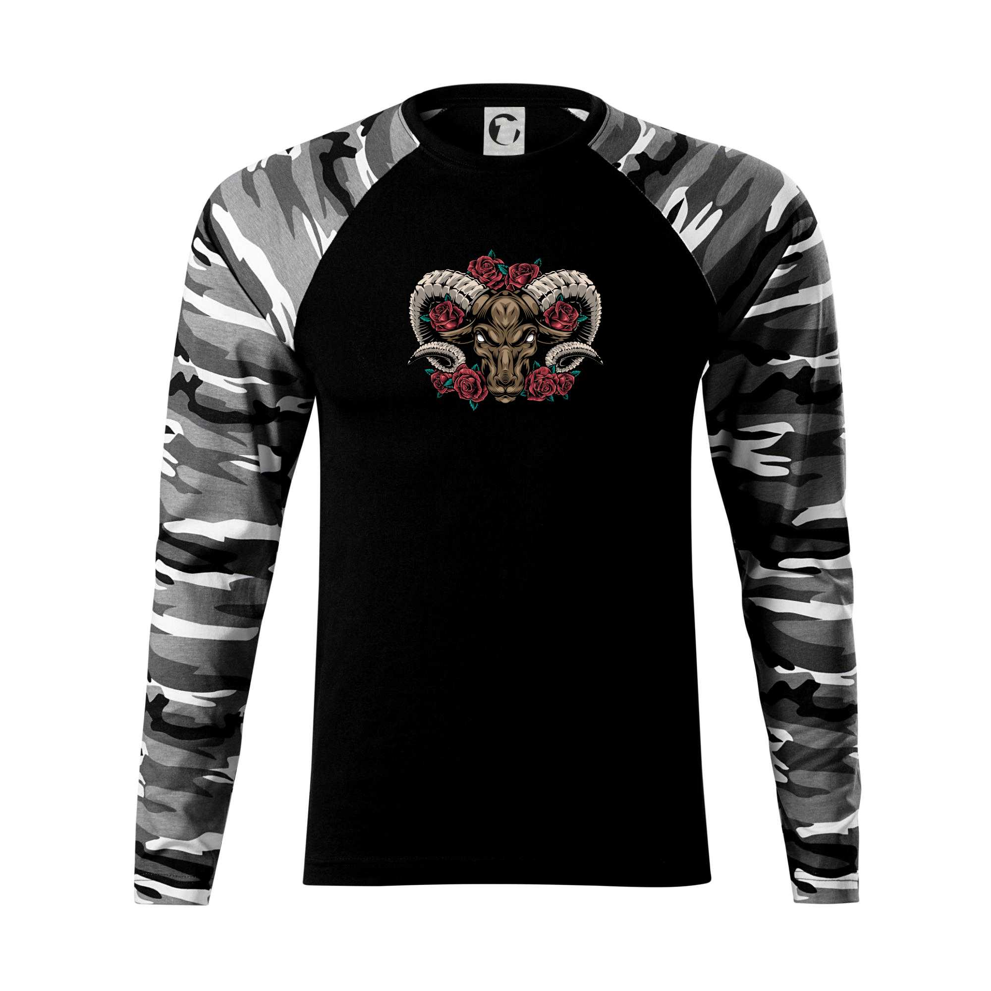 Hlava berana s růžemi - Camouflage LS
