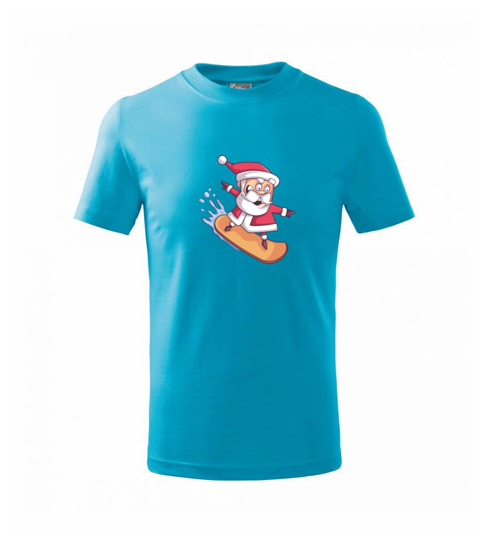 Santa jezdící na snowboardu