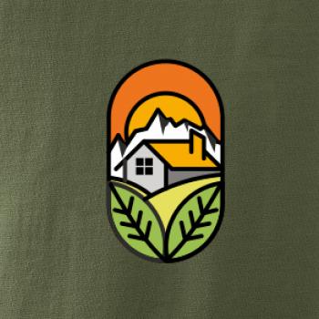 Chalupa při západu slunce