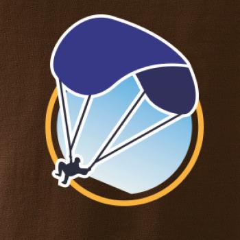 Paragliding modrý padák v kolečku