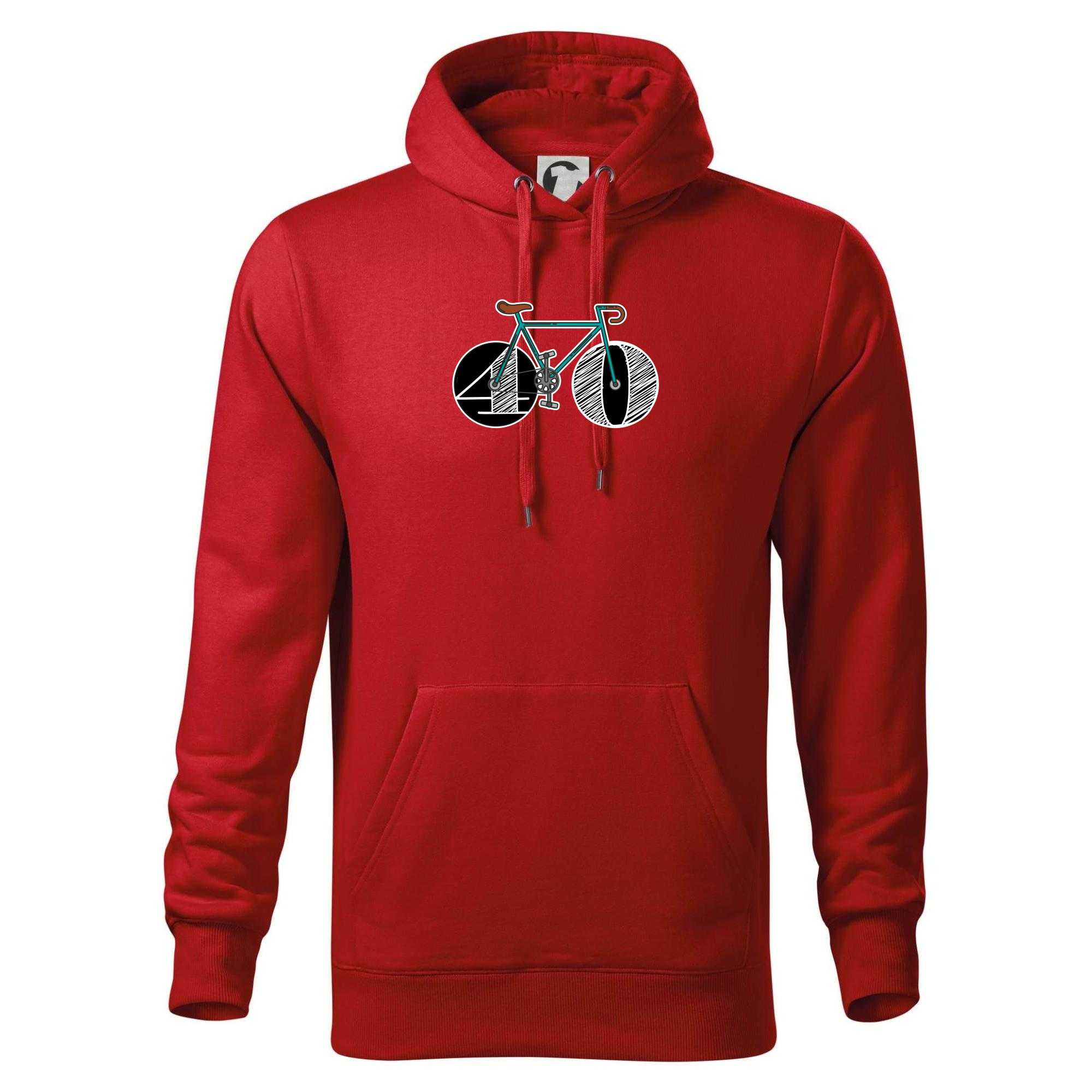 Narozeniny 40 let na kole - Mikina pánská Cape s kapucí - 5XL - Obvod 167cm ( Červená )