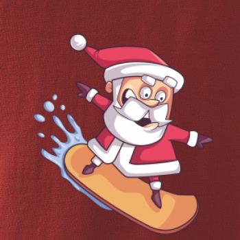 Santa jezdící na snowboardu