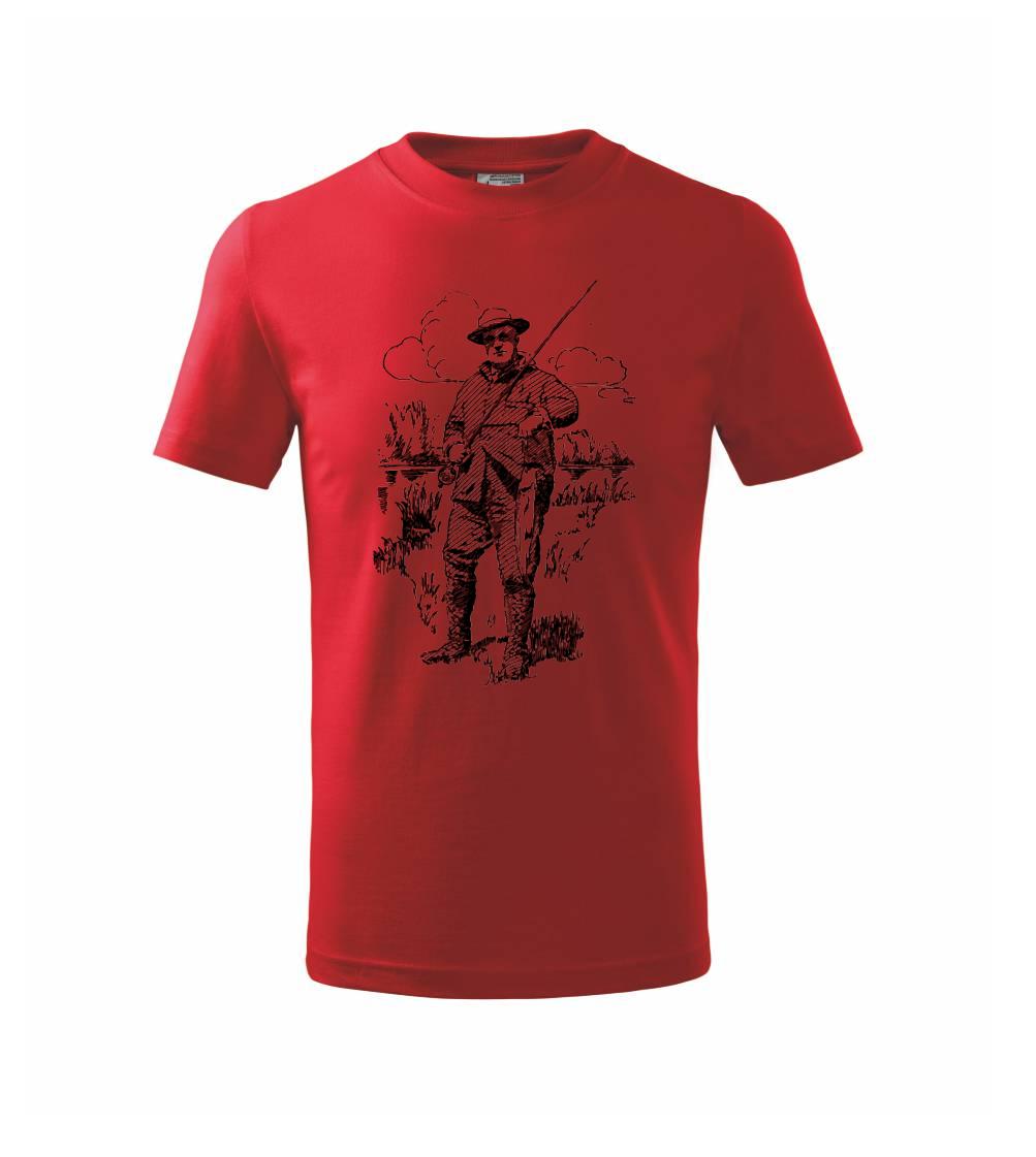 Kreslený rybář s úlovkem