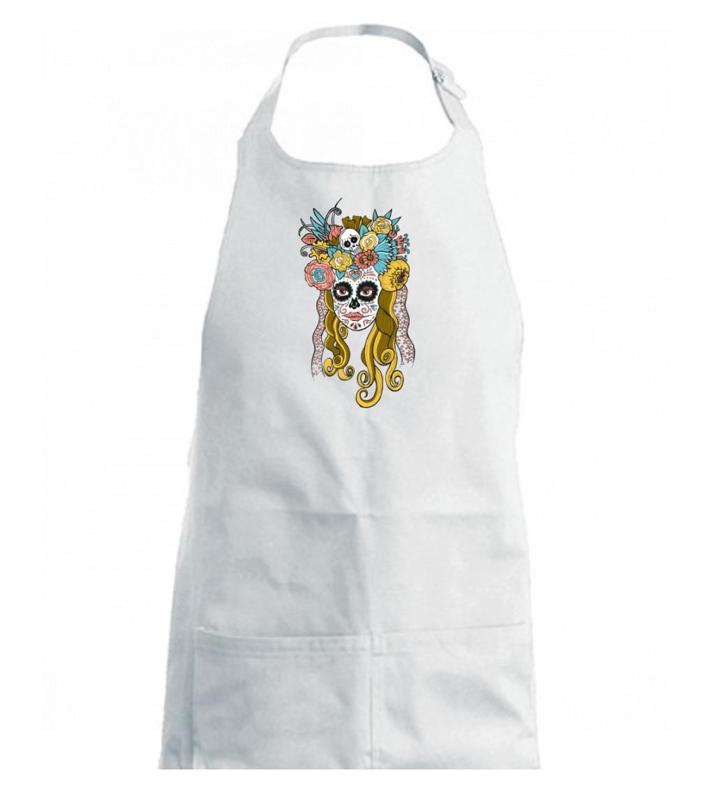 Mexická maska - žena (Pecka design) - Dětská zástěra na vaření
