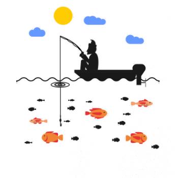 Rybář který má smůlu na loďce