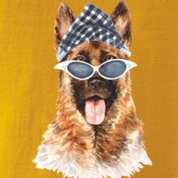 German shepherd se šátkem