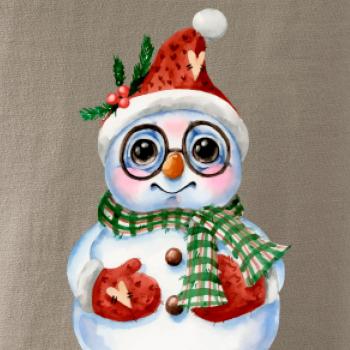 Sněhulák kreslený s brýlemi