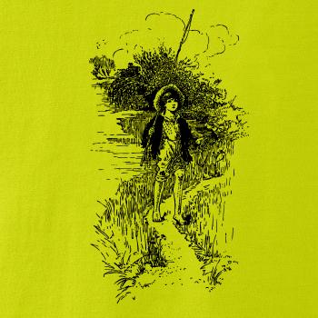 Kreslený kluk s prutem