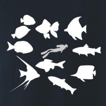 Potápeč ryby čtverec