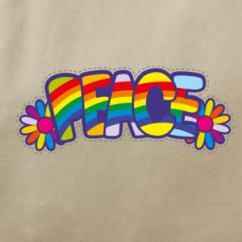 Peace nápis duhový