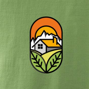 Chalupa při západu slunce