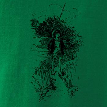 Kreslený kluk s prutem