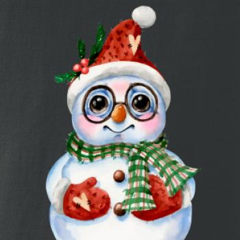 Sněhulák kreslený s brýlemi