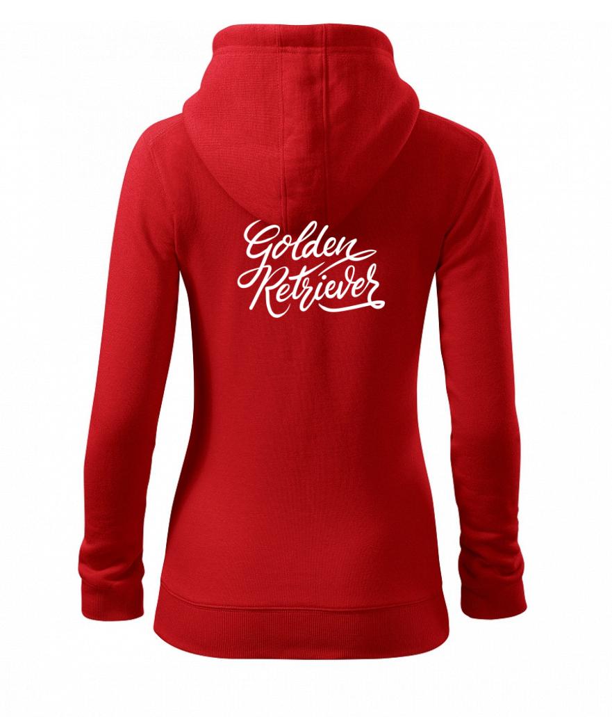 Golden retriever - nápis okrasný - Dámská mikina trendy zipper s kapucí