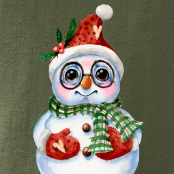 Sněhulák kreslený s brýlemi