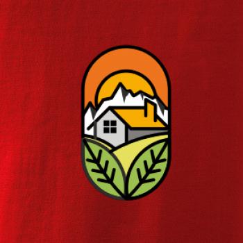 Chalupa při západu slunce