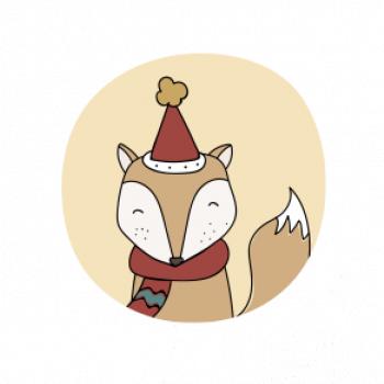 Vánoční liška v kolečku