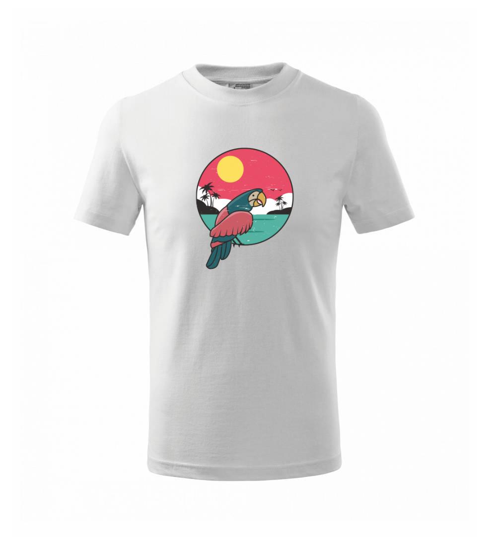 Papoušek v kruhu u moře