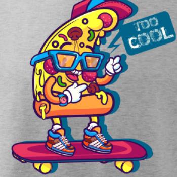 Pizza slice with skateboard