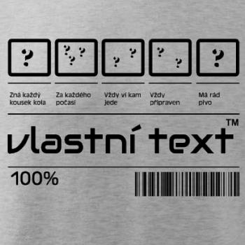 Čárový kód - Vlastní text Čárový kód - Vlastní text