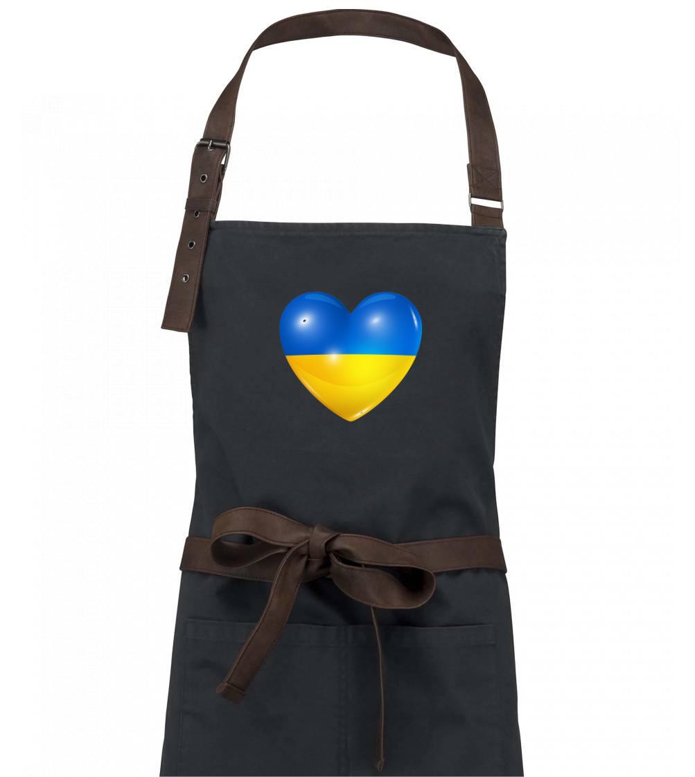 Ukrajina srdce vlajka - Zástěra Vintage