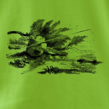 Kreslený prut opřený o kámen