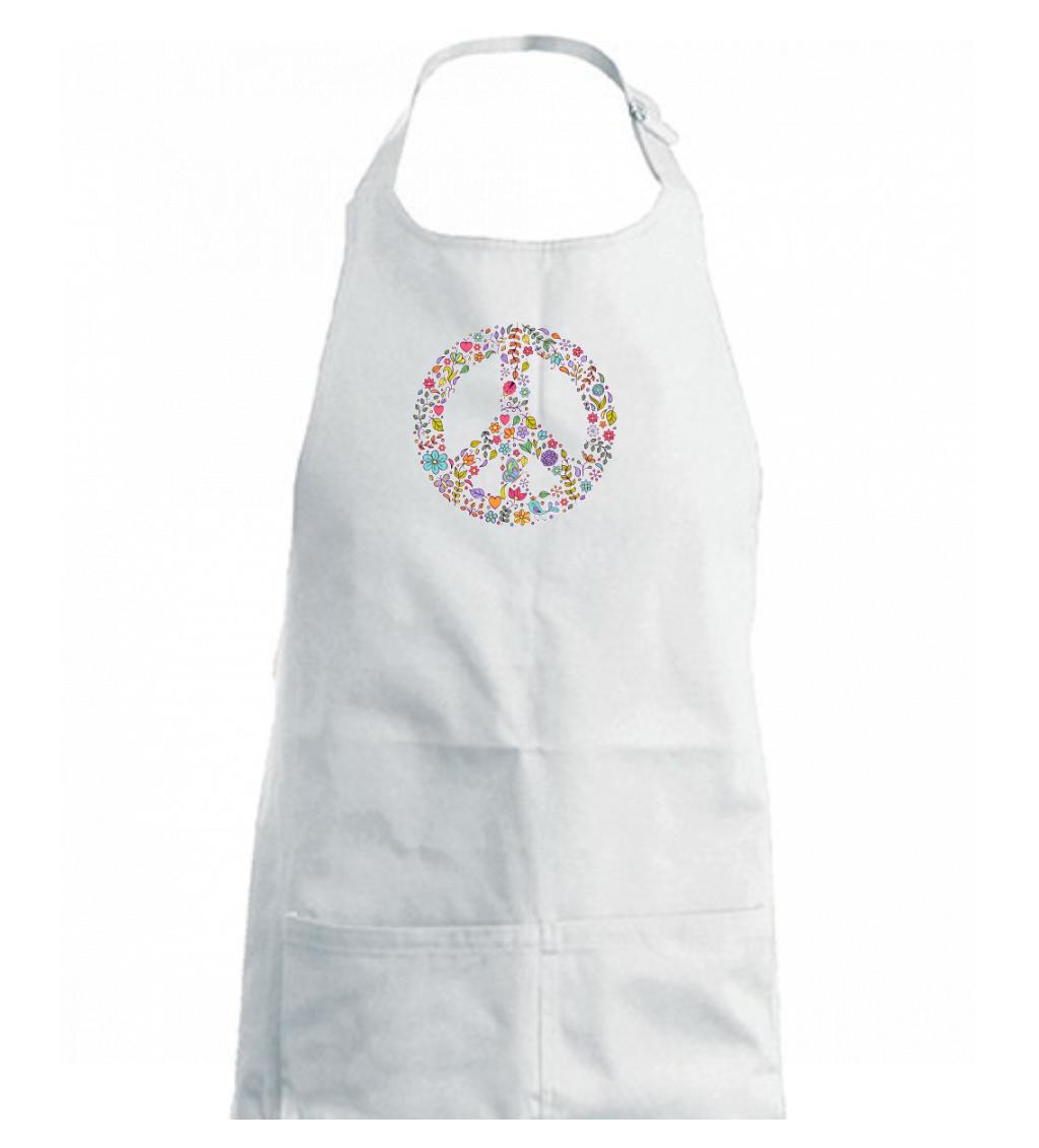 Peace symbol lístečky - Zástěra na vaření