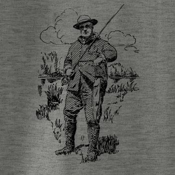 Kreslený rybář s úlovkem